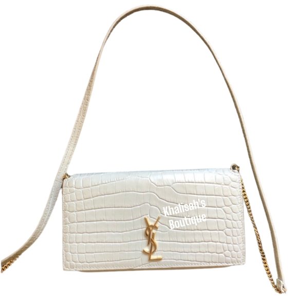 CASSANDRE PHONE HOLDER WITH STRAP IN SHINY CROCODILE-EMBOSSED LEATHER - Picture 13 of 16